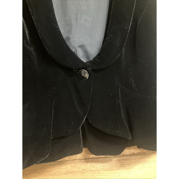 90’s vintage Velvet Black Jacket Women's Black Holiday Top - Picture 4 of 11